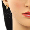 Argolla Huggie 02.210.0602.2.12 Oro Laminado, con Topacio Azul Zirconia Cubica, Pulido, Tono Dorado