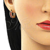 Argolla Huggie 02.210.0603.1.15 Oro Laminado, con Granate Zirconia Cubica, Pulido, Tono Dorado