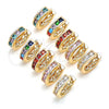 Argolla Huggie 02.210.0603.1.15 Oro Laminado, con Granate Zirconia Cubica, Pulido, Tono Dorado