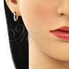 Argolla Huggie 02.210.0604.2.12 Oro Laminado, con Topacio Azul Zirconia Cubica, Pulido, Tono Dorado