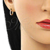 Argolla Huggie 02.210.0604.3.12 Oro Laminado, con Amatista Zirconia Cubica, Pulido, Tono Dorado