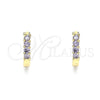 Argolla Huggie 02.210.0604.3.12 Oro Laminado, con Amatista Zirconia Cubica, Pulido, Tono Dorado