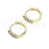 Argolla Huggie 02.210.0604.3.12 Oro Laminado, con Amatista Zirconia Cubica, Pulido, Tono Dorado