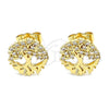 Arete Dormilona 02.156.0581 Oro Laminado, Diseño de Ãrbol, con Blanca Zirconia Cubica, Pulido, Tono Dorado