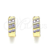 Argolla Huggie 02.210.0609.1.12 Oro Laminado, con Amatista Zirconia Cubica, Pulido, Tono Dorado