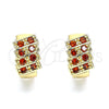 Argolla Huggie 02.210.0616.12 Oro Laminado, con Granate Zirconia Cubica, Pulido, Tono Dorado