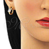 Argolla Huggie 02.210.0620.15 Oro Laminado, Diseño de Búho, con Blanca Zirconia Cubica, Pulido, Tono Dorado