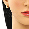 Argolla Huggie 02.195.0135.12 Oro Laminado, Pulido, Tono Dorado