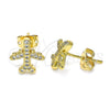 Arete Dormilona 02.342.0124 Oro Laminado, con Blanca Micro Pave, Pulido, Tono Dorado