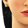Arete Dormilona 02.342.0129 Oro Laminado, con Blanca Micro Pave, Pulido, Tono Dorado