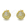 Arete Dormilona 02.342.0129 Oro Laminado, con Blanca Micro Pave, Pulido, Tono Dorado