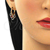 Argolla Huggie 02.63.2719.15 Oro Laminado, con Negro and Granate Cristal, Pulido, Tono Dorado