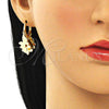Argolla Huggie 02.63.2722.15 Oro Laminado, Diseño de Mariposa, Pulido, Tono Dorado