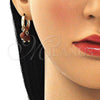 Argolla Huggie 02.63.2724.15 Oro Laminado, con Onix Negro Goldstone Venturina, Pulido, Tono Dorado