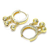 Argolla Huggie 02.63.2726.15 Oro Laminado, Diseño de Cascavel, Pulido, Tono Dorado