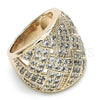 Anillo Multi Piedra 01.346.0013.08 Oro Laminado, con Blanca Micro Pave, Pulido, Tono Dorado (Size 8)