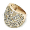 Anillo Multi Piedra 01.346.0013.08 Oro Laminado, con Blanca Micro Pave, Pulido, Tono Dorado (Size 8)