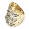 Anillo Multi Piedra 01.346.0016.09 Oro Laminado, con Blanca Micro Pave, Pulido, Tono Dorado (Size 9)