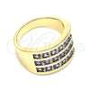 Anillo Multi Piedra 01.346.0017.3.08 Oro Laminado, Pulido, Tono Dorado (Size 8)