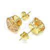Arete Dormilona 5.128.021.1 Oro Laminado, con Chanpan Oscuro Zirconia Cubica, Pulido, Tono Dorado