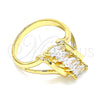 Anillo Multi Piedra 01.283.0024.08 Oro Laminado, con Blanca Zirconia Cubica, Pulido, Tono Dorado (Size 8)