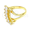 Anillo Multi Piedra 01.283.0024.08 Oro Laminado, con Blanca Zirconia Cubica, Pulido, Tono Dorado (Size 8)