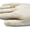 Anillo de Hombre 01.283.0028.11 Oro Laminado, con Blanca Zirconia Cubica, Pulido, Tono Dorado (Size 11)