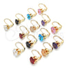 Arete Gancho Frances 5.128.063.1 Oro Laminado, con Negro Zirconia Cubica, Pulido, Tono Dorado