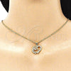 Dije Elegante 05.102.0019 Oro Laminado, Diseño de Mama y Corazón, con Blanca Micro Pave, Pulido, Tono Dorado