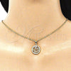 Dije Elegante 05.102.0026 Oro Laminado, Diseño de Mama y Amor, con Blanca and Rubi Micro Pave, Pulido, Tono Dorado