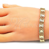 Pulsera Elegante 03.168.0037.08 Oro Laminado, Diseño de Arco, Pulido, Tono Dorado (09 MM Thickness, 8 Inches Length)