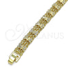 Pulsera Elegante 03.168.0037.08 Oro Laminado, Diseño de Arco, Pulido, Tono Dorado (09 MM Thickness, 8 Inches Length)