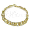 Pulsera Elegante 03.168.0037.08 Oro Laminado, Diseño de Arco, Pulido, Tono Dorado (09 MM Thickness, 8 Inches Length)