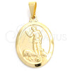 Dije Religioso 05.58.0003 Oro Laminado, Diseño de San Lazaro, Pulido, Tono Dorado