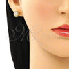 Arete Dormilona 02.344.0108 Oro Laminado, con Blanca Micro Pave, Pulido, Tono Dorado