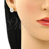 Arete Dormilona 02.344.0122 Oro Laminado, con Blanca Micro Pave, Pulido, Tono Dorado