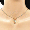 Collares con Dije 04.156.0443.20 Oro Laminado, Diseño de Angel, con Blanca Micro Pave, Pulido, Tono Dorado (02 MM Thickness, 20 Inches Length)