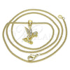 Collares con Dije 04.156.0445.20 Oro Laminado, Diseño de Angel, con Blanca Micro Pave, Pulido, Tono Dorado (02 MM Thickness, 20 Inches Length)