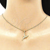 Collares con Dije 04.156.0446.20 Oro Laminado, Diseño de Angel, con Blanca Micro Pave, Pulido, Tono Dorado (02 MM Thickness, 20 Inches Length)