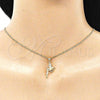 Collares con Dije 04.156.0448.20 Oro Laminado, Diseño de Angel, con Blanca Micro Pave, Pulido, Tono Dorado (02 MM Thickness, 20 Inches Length)