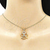 Collares con Dije 04.156.0456.20 Oro Laminado, Diseño de Angel, con Blanca Micro Pave, Pulido, Tono Dorado (02 MM Thickness, 20 Inches Length)