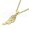 Collares con Dije 04.156.0460.20 Oro Laminado, con Blanca Micro Pave, Pulido, Tono Dorado (02 MM Thickness, 20 Inches Length)