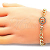 Pulsera Elegante 03.368.0066.07 Oro Laminado, Diseño de Elefante y Corazón, Pulido, Tono Dorado (07 MM Thickness, 7 Inches Length)