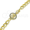 Pulsera Elegante 03.368.0066.07 Oro Laminado, Diseño de Elefante y Corazón, Pulido, Tono Dorado (07 MM Thickness, 7 Inches Length)