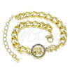 Pulsera Elegante 03.368.0066.07 Oro Laminado, Diseño de Elefante y Corazón, Pulido, Tono Dorado (07 MM Thickness, 7 Inches Length)