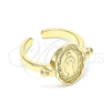 Anillo Elegante 01.213.0010 Oro Laminado, Diseño de Virgen Maria, Pulido, Tono Dorado (One size fits all)