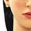 Arete Dormilona 02.310.0032 Oro Laminado, con Blanca Micro Pave, Pulido, Tono Dorado