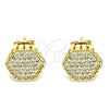 Arete Dormilona 02.342.0172 Oro Laminado, con Blanca Micro Pave, Pulido, Tono Dorado