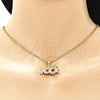 Dije Elegante 05.342.0035 Oro Laminado, con Blanca Zirconia Cubica and Blanca Micro Pave, Pulido, Tono Dorado