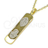 Dije Elegante 05.342.0045 Oro Laminado, Diseño de Ojo Griego y Mano de Dios, con Blanca Micro Pave, Pulido, Tono Dorado